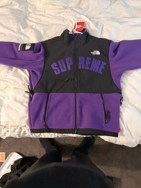 The North Face x Supreme Purple and Black Fleece Jacket